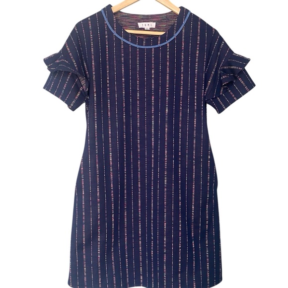 THML Dresses & Skirts - THML Navy Shift Dress with Ruffle Sleeves & Pockets